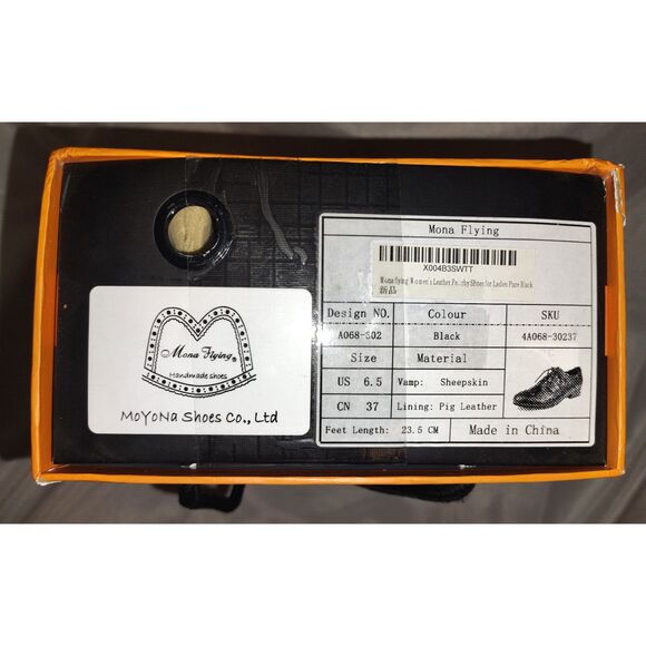 Mona Flying Handmade Shoes Leather Perforated Oxfords Brogue Derby Size 6.5 - Picture 5 of 9